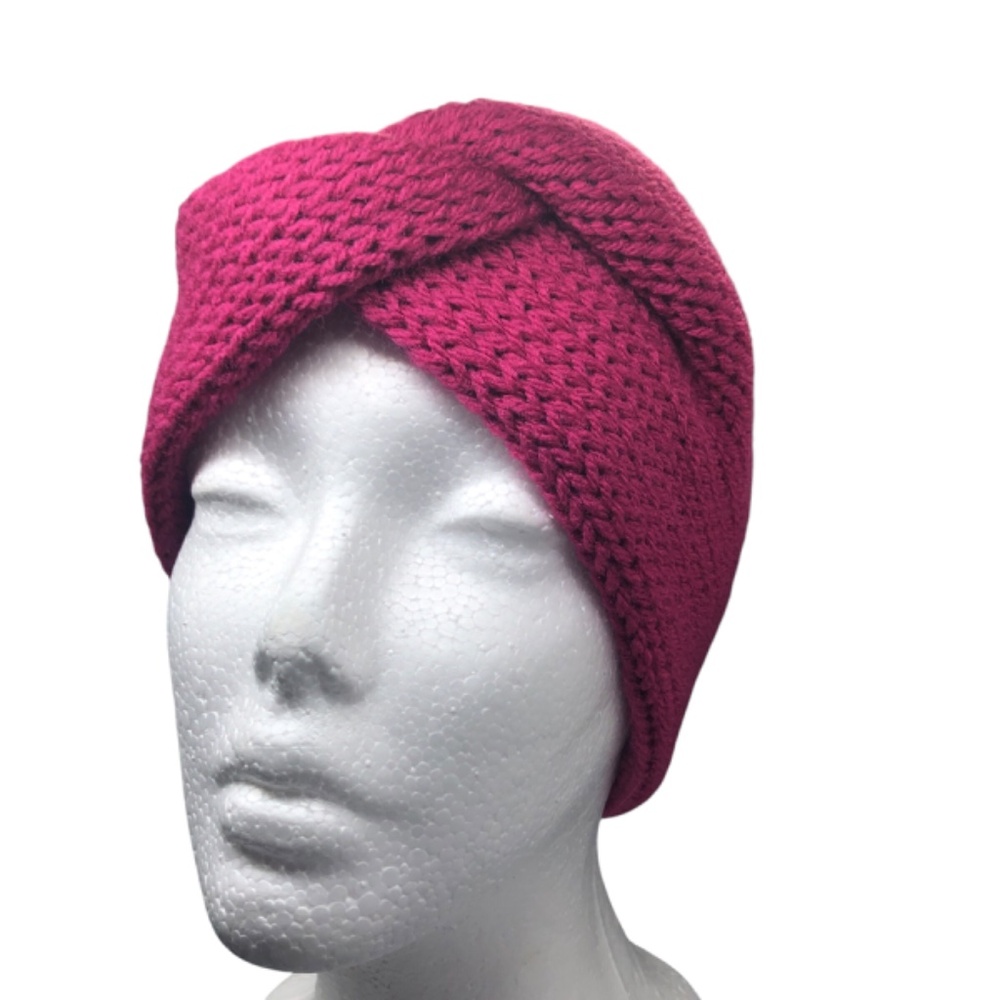 Twisted Head Wrap Orchid Raspberry Ear Warmers, Headwrap Winter Headband